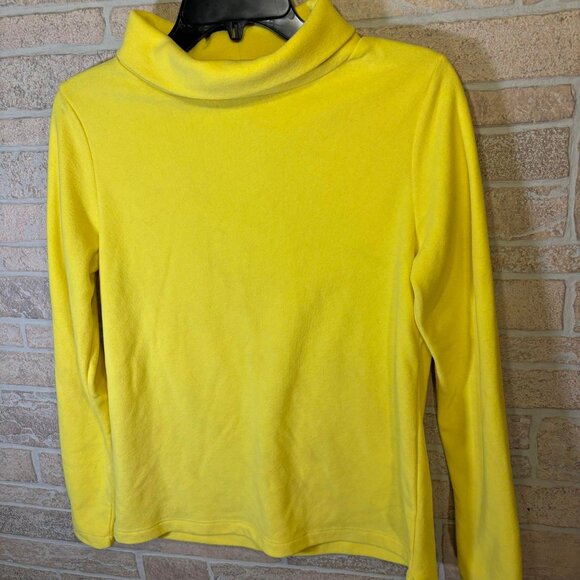 Dudley Stephens TurtleNeck Fleece Pull Over Top Neon Yellow Size Small - Picture 3 of 6